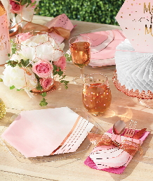 Rose Gold Pink Patterns Party Supplies & Packs | Party Save Smile